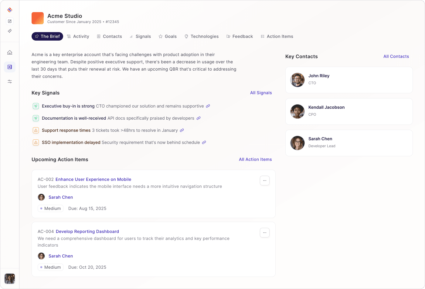 Skrift account profile dashboard
